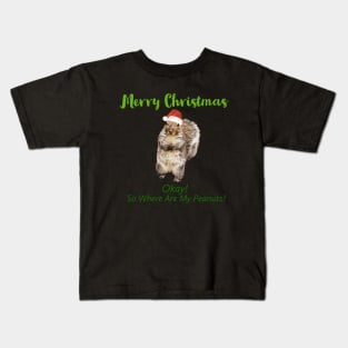 Squirrel With Santa Hat T-shirt Kids T-Shirt